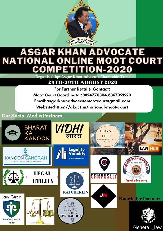 Asgar Khan Advocate National Online Moot Court Competition 2020