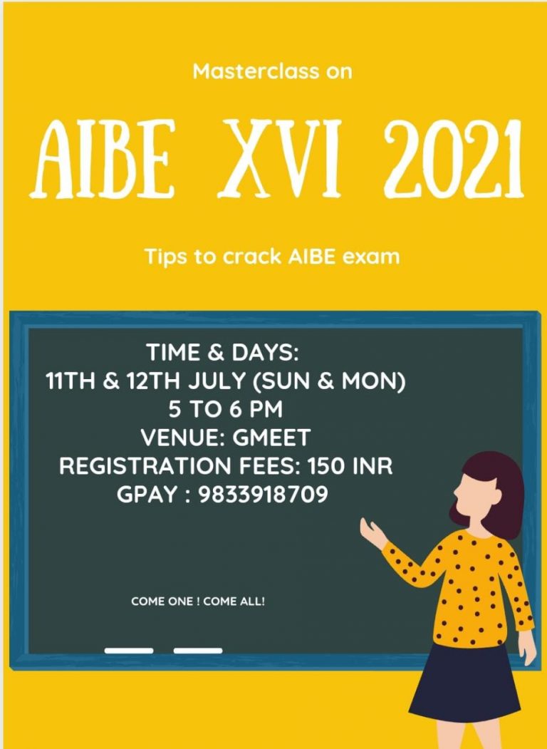 MASTER CLASS ON “AIBE EXAM, 2021” BY ADV. SHRADDHA PANDIT REGISTER NOW!!