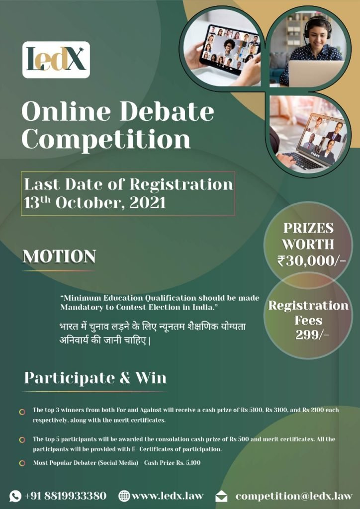 ONLINE DEBATE COMPETITION BY LEDX REGISTER NOW!!