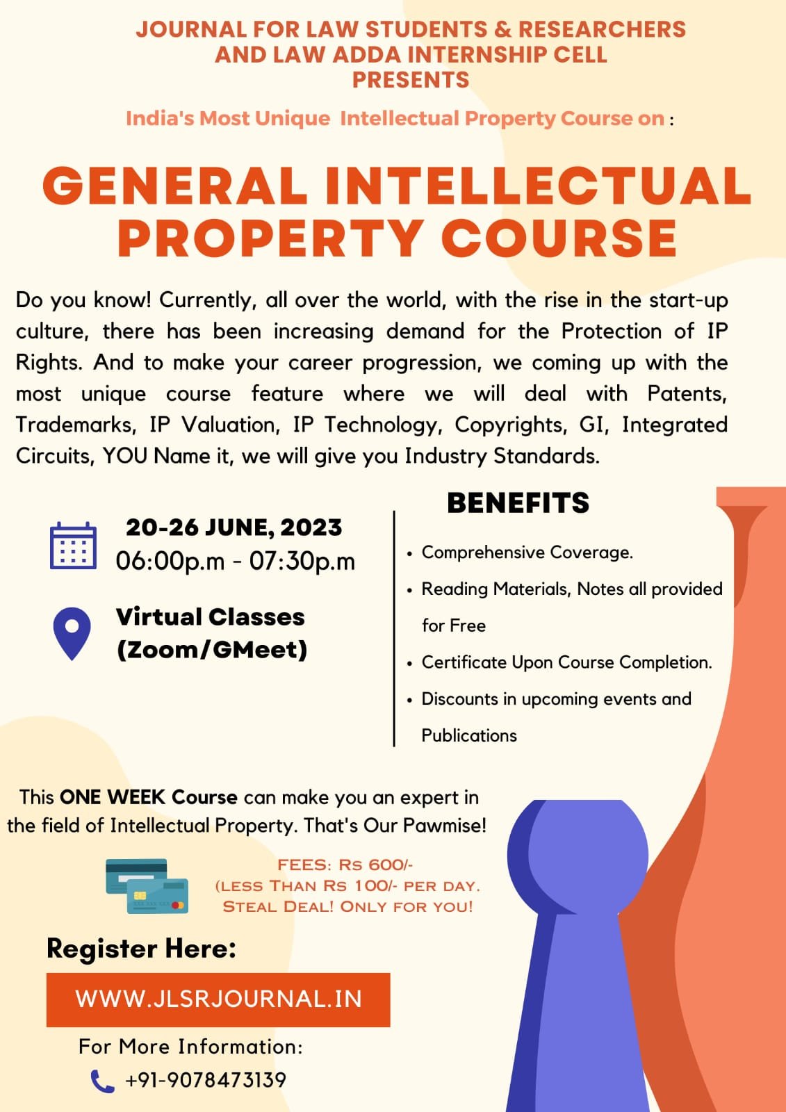 1 Week Live Certificate Course On “general Intellectual Property Law” 20 26 June 2023 By 3999